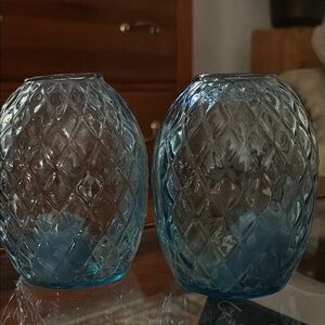 Elegant Blue Glass Vases